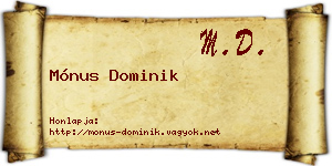 Mónus Dominik névjegykártya